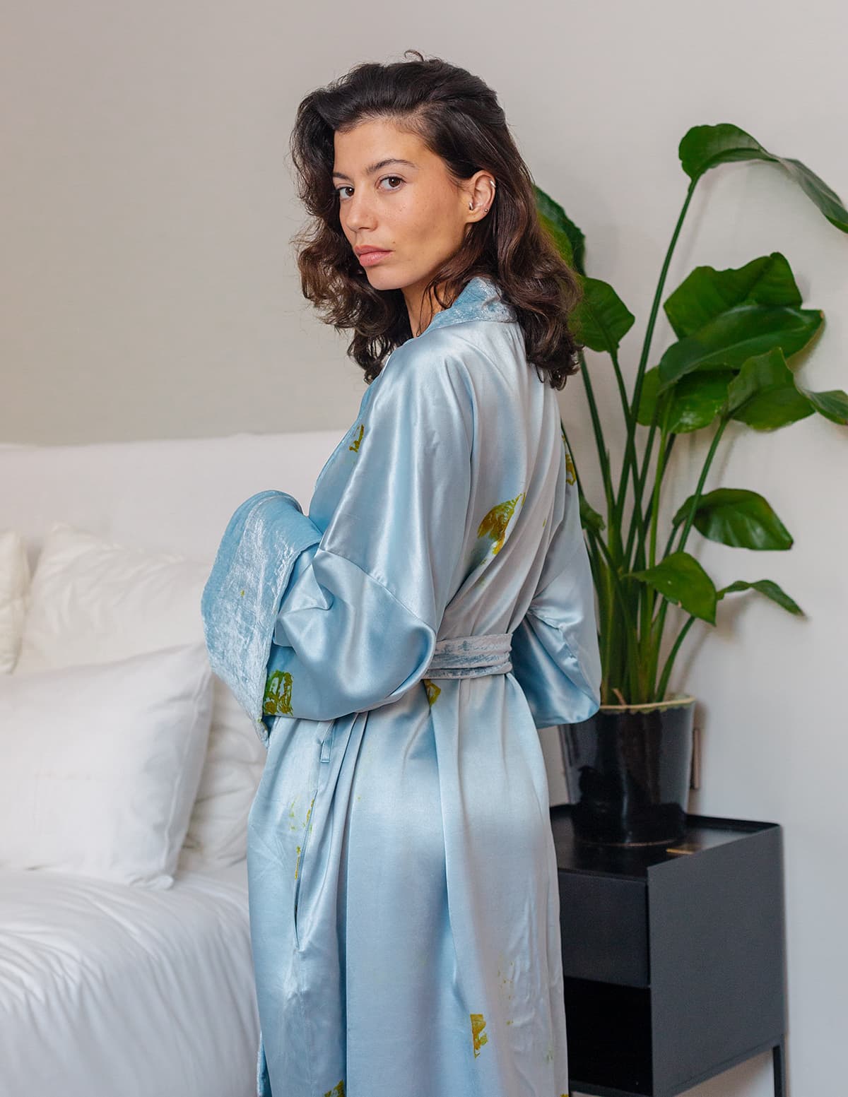 Kimono d'hiver en soie bio et velours - Modèle Jodhpur