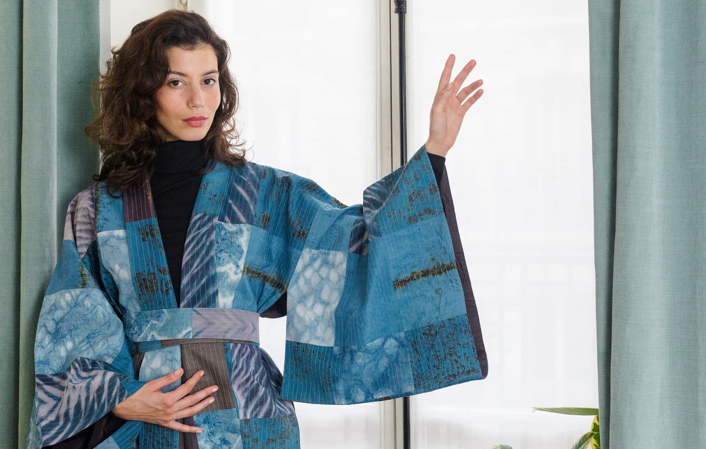 Kimono en soie Patchwork