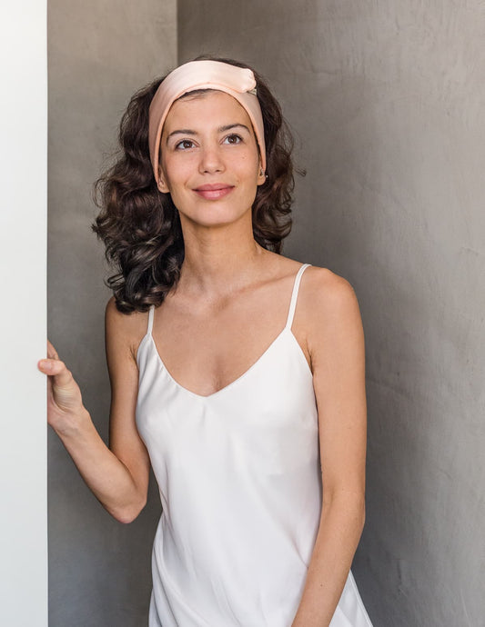 bandeau make-up en soie colibri uni