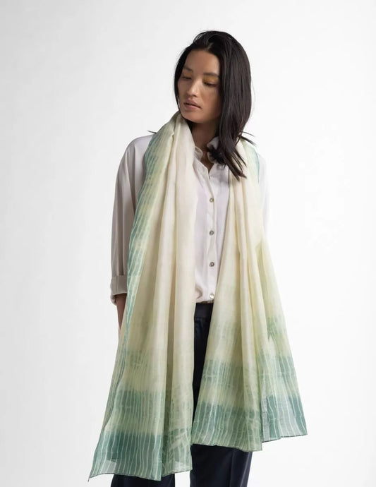Foulard Shibori Azure - nimboo.fr