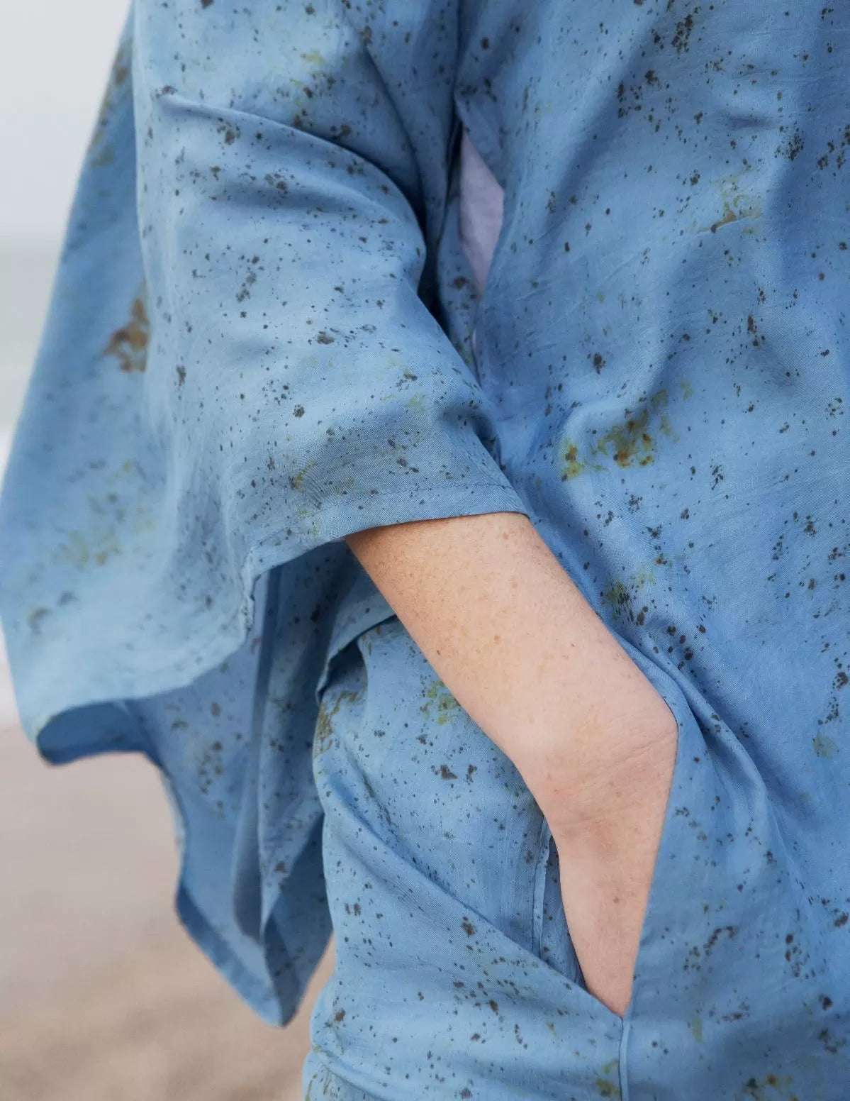 Kimono en soie bio Mésange Court - nimboo.fr