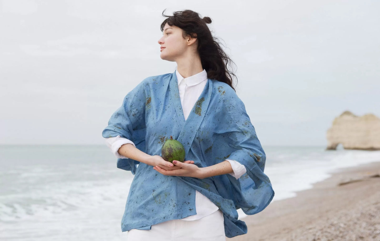 Kimono en soie bio Mésange Court - nimboo.fr