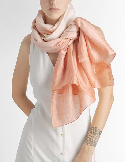 Foulard Shibori Abricot - nimboo.fr