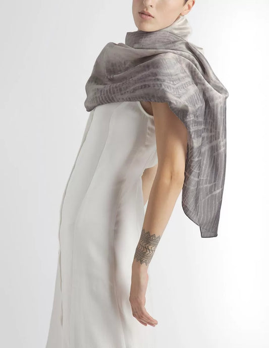 Foulard Shibori Argent - nimboo.fr