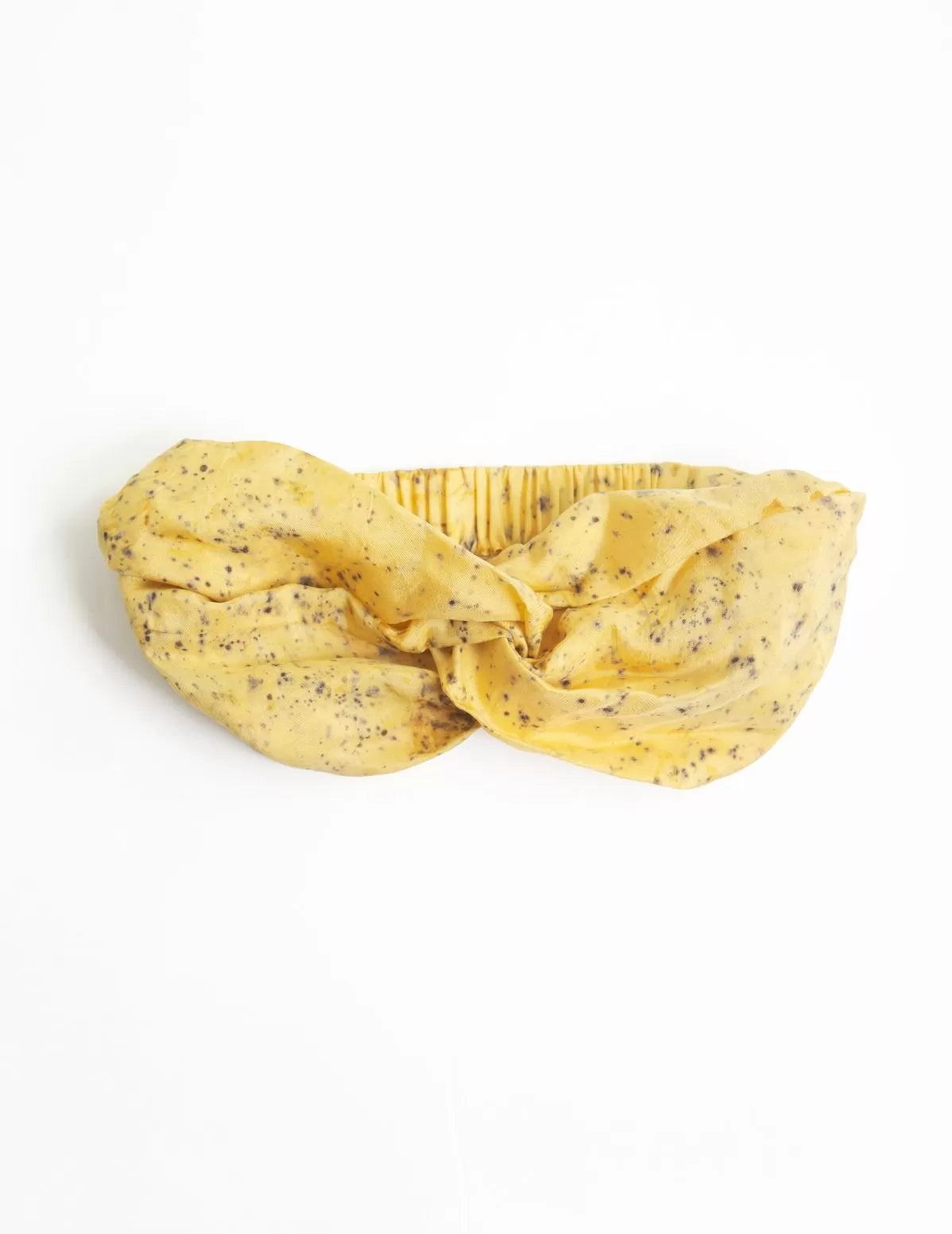 Bandeau jaune en soie pour cheveux