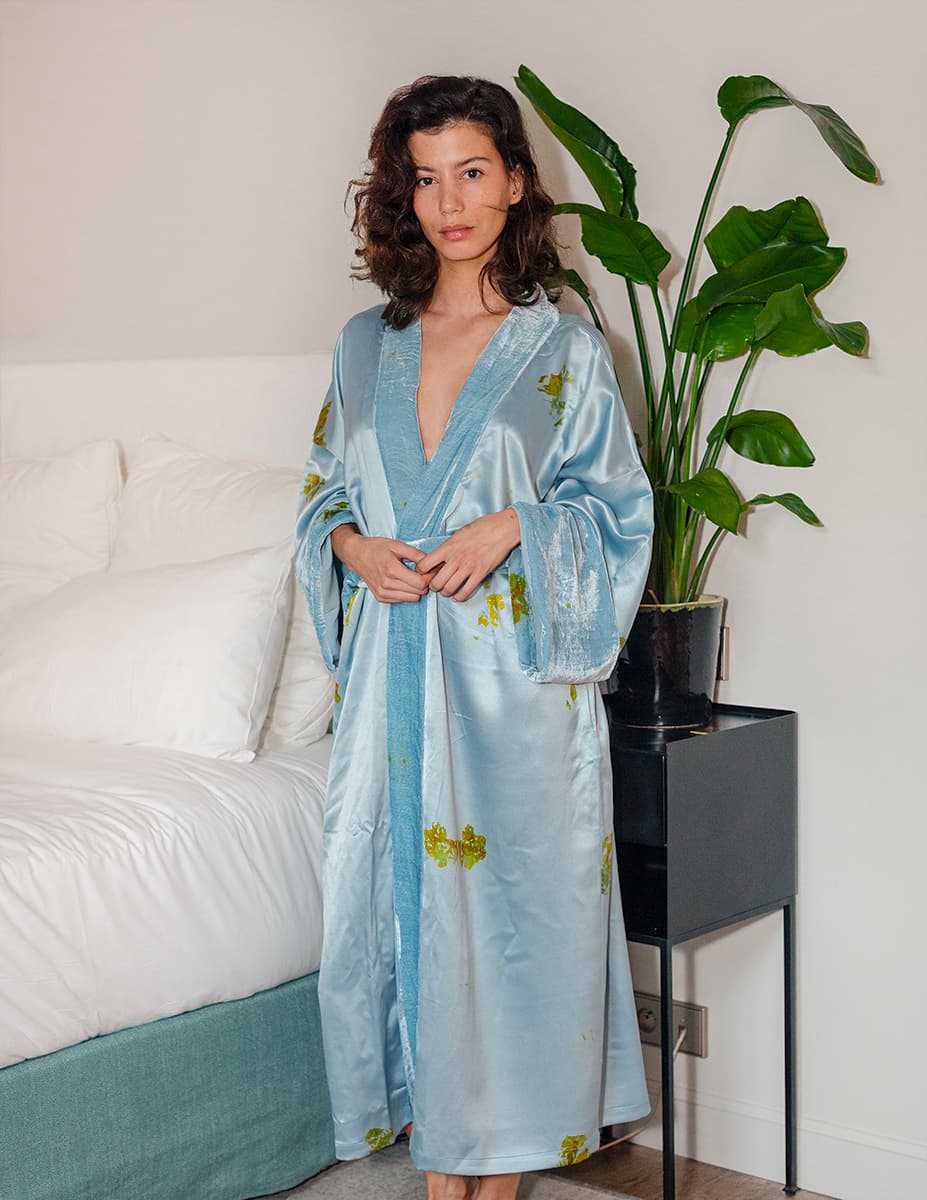 Robe kimono soie hot sale