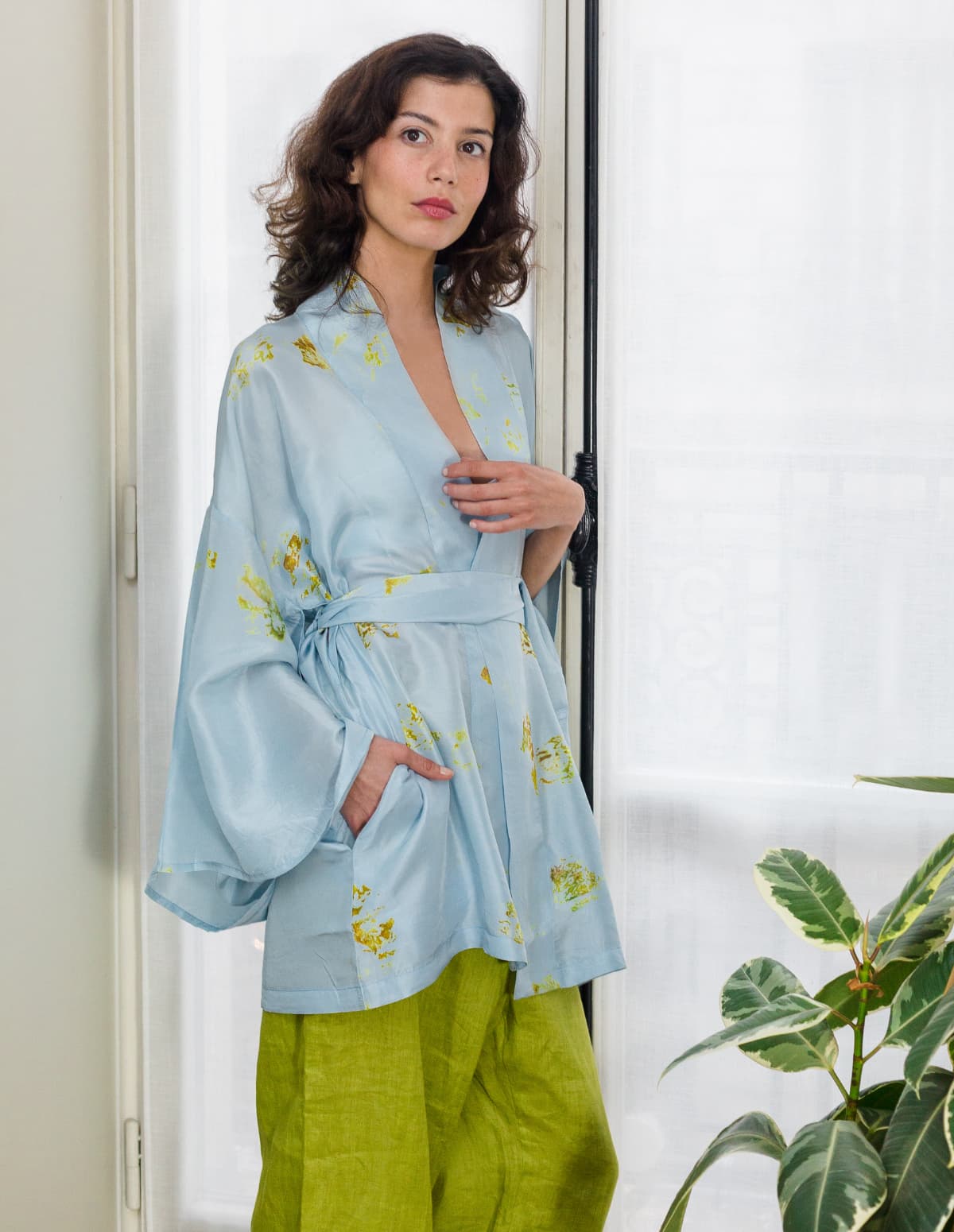 Kimono en soie Jodhpur, version courte