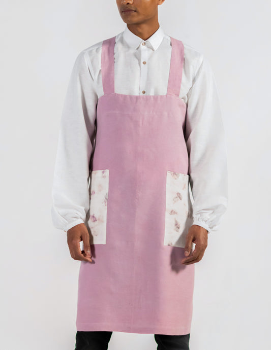 Tablier en lin bio Mauve - nimboo.fr