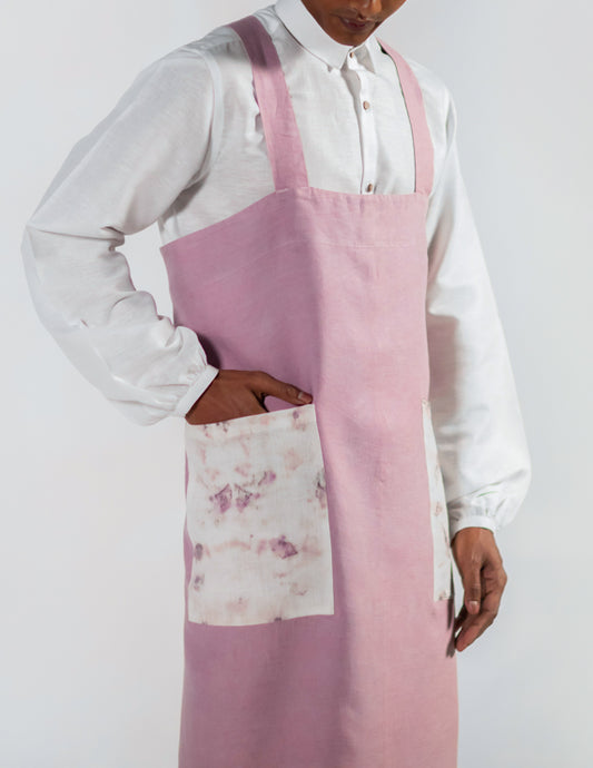 Tablier en lin bio Mauve - nimboo.fr