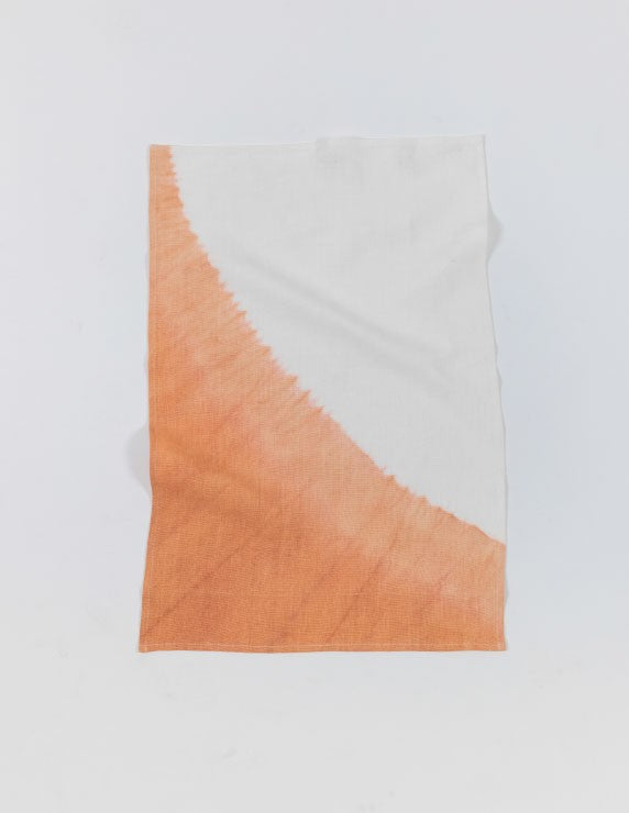 Grande serviette de table en lin bio Abricot - nimboo.fr