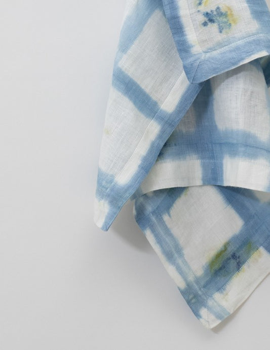 Serviette de table en lin bio peintes à la main - nimboo.fr