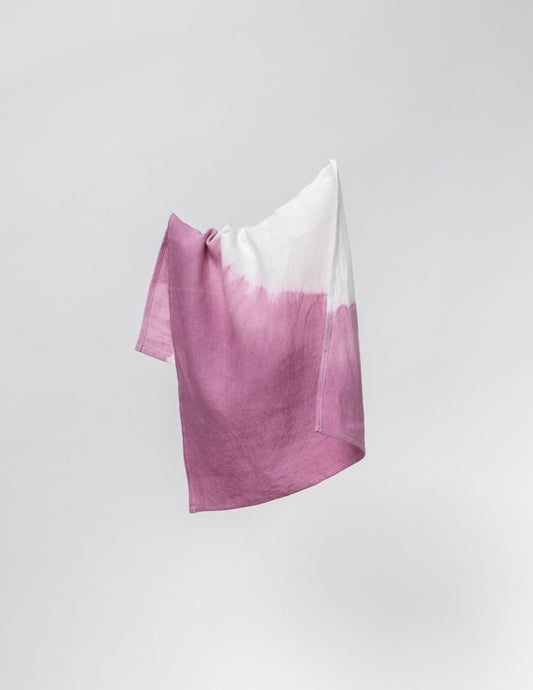 Grande serviette de table en lin bio Mauve - nimboo.fr