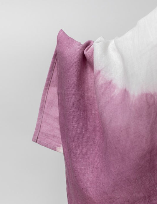 Grande serviette de table en lin bio Mauve - nimboo.fr