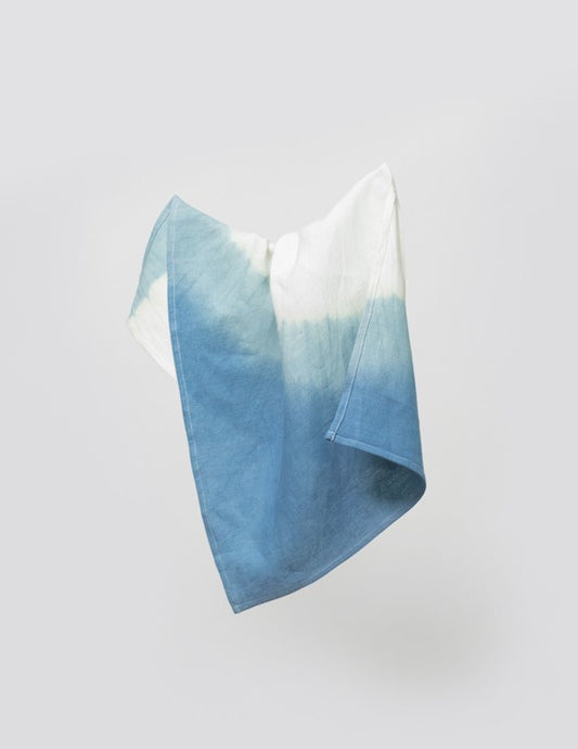 Grande serviette de table en lin bio Ocean - nimboo.fr