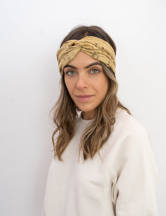 Bandeau en soie pour cheveux, vue de face