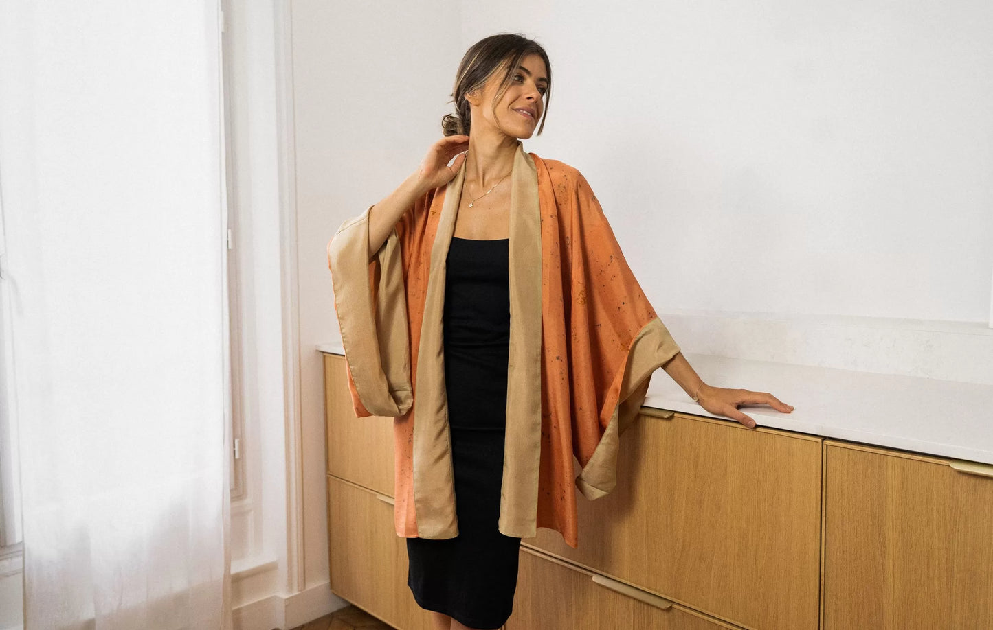 Kimono en soie bio Sukha Réversible - nimboo.fr