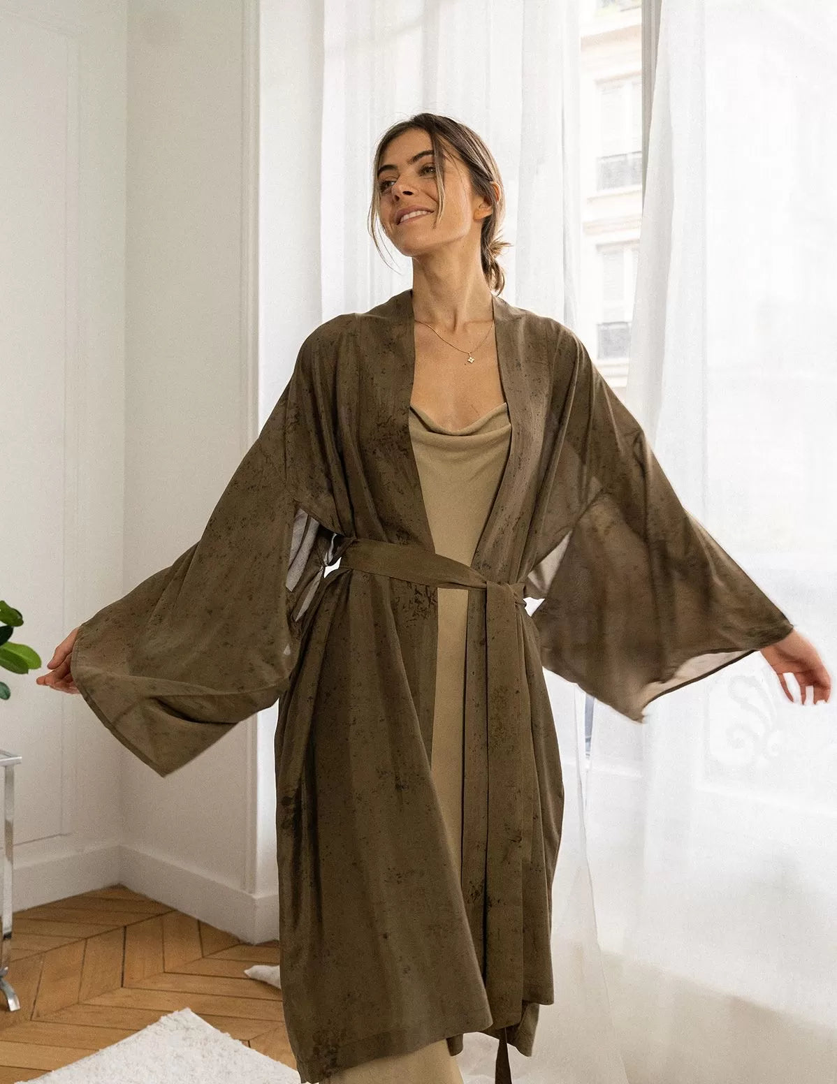 Kimono en soie bio Nadi - nimboo.fr
