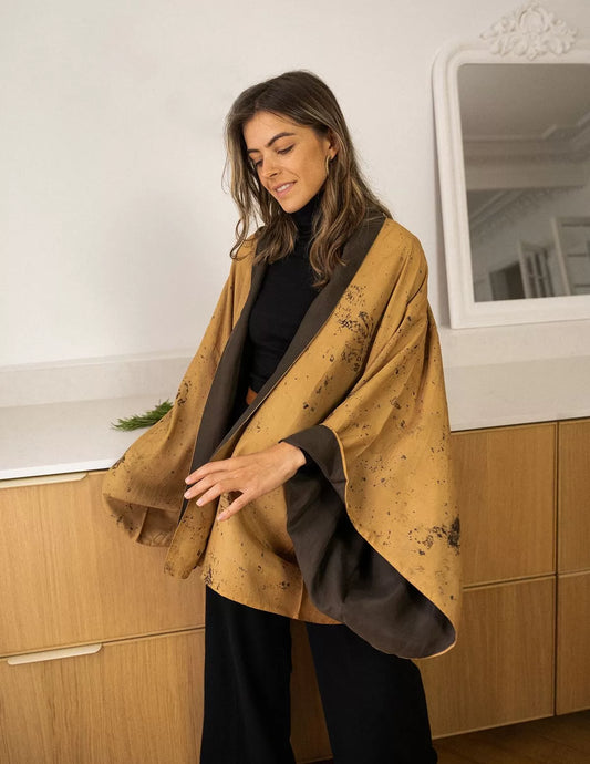 Kimono en soie bio Ananda Réversible - nimboo.fr
