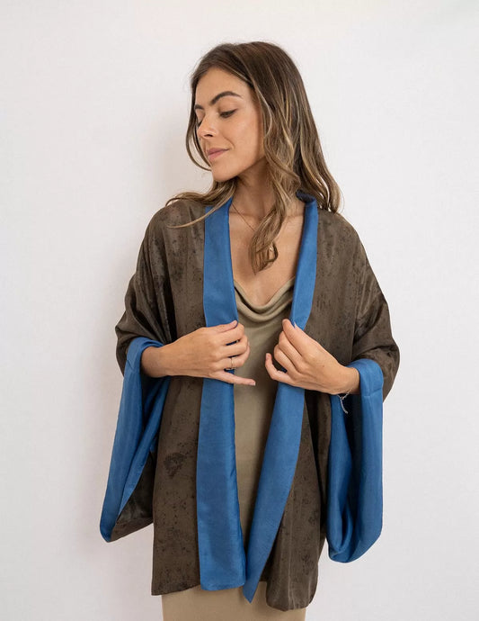 Kimono en soie bio Nadi Réversible - nimboo.fr