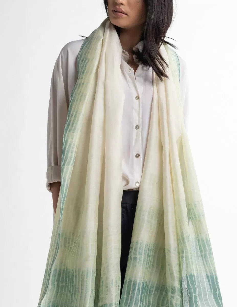 Foulard Shibori Azure - nimboo.fr