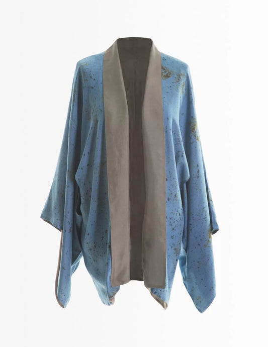 Kimono en soie bio Étourneau Réversible - nimboo.fr