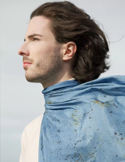 Echarpe en soie bio Mésange - nimboo.fr