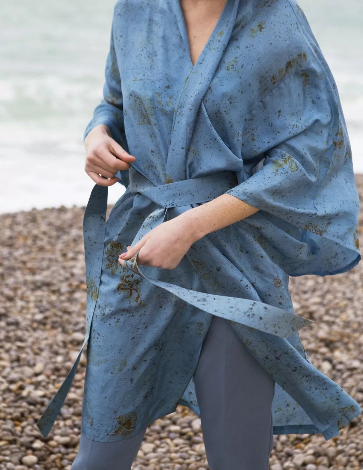 Kimono en soie bio Mésange - nimboo.fr